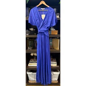 NWT Nouvelle Silk 95 Five Nuovo Jumpsuit In Magnetic Blue Size Small MSRP $690